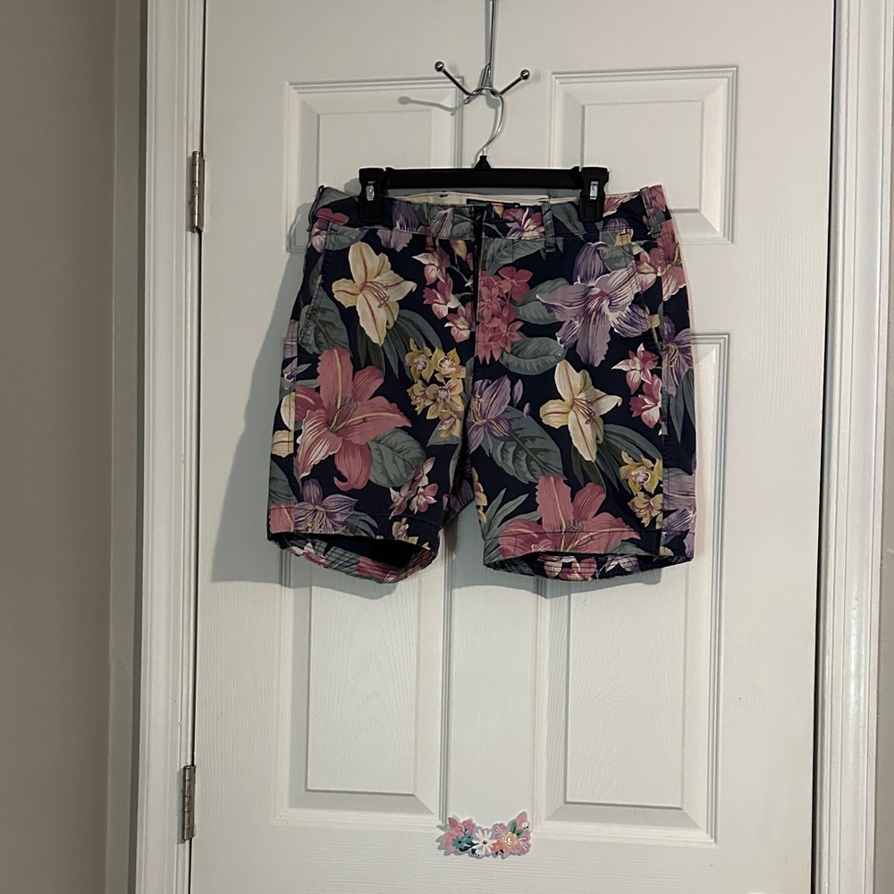 Abercrombie & Fitch Floral Print Shorts - Pink and Green